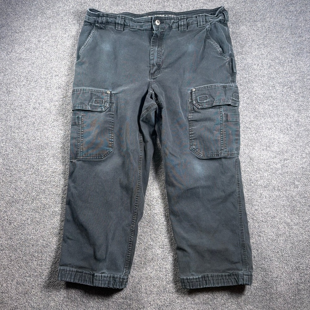 Duluth Trading Co Flex Fire Hose Cargo Pants Men 40x30 Black Workwears Utility